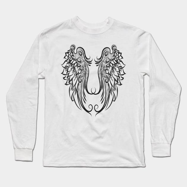 Angel Wings Back Print Wings Long Sleeve T Shirt TeePublic